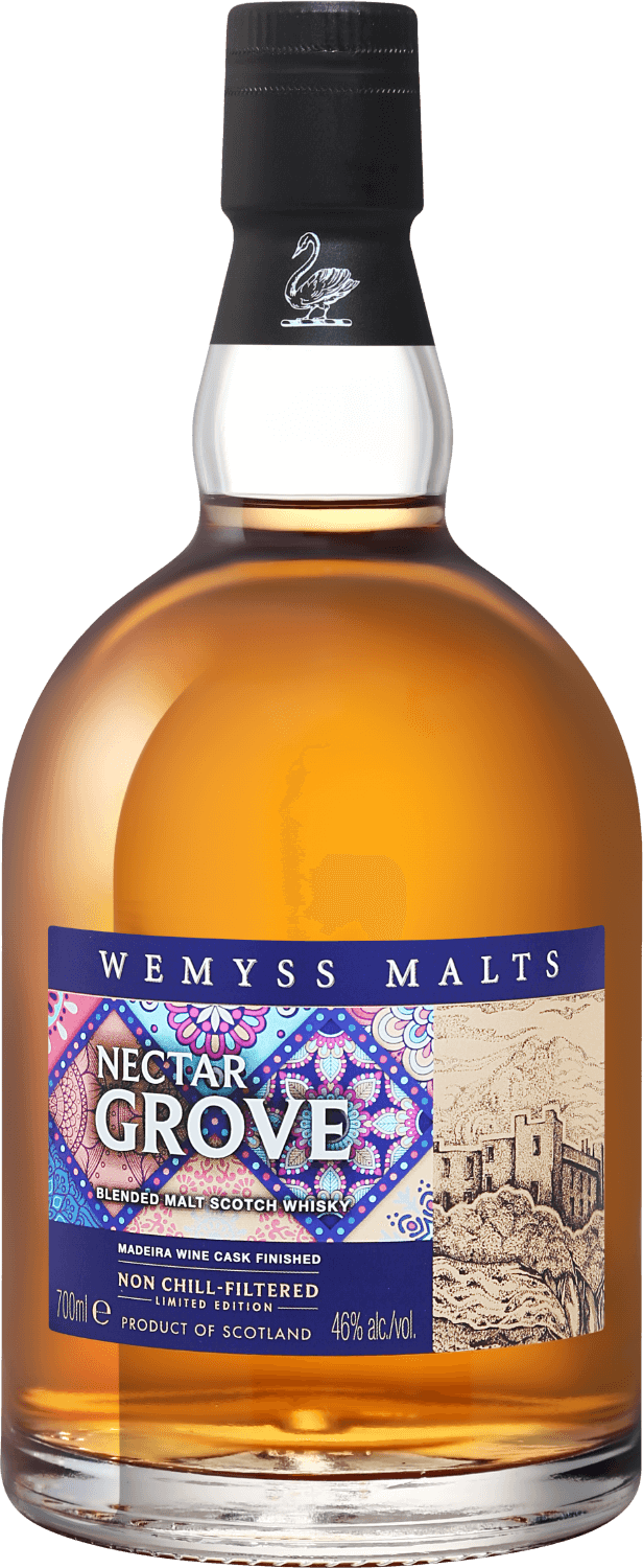 Виски Wemyss Malts Nectar Grove Madeira Wine Cask Finished Blended Malt  Scotch Whisky (gift box) 0.7 л (Вимс Молтс Нектар Гроув Мадера Вайн Каск  Финишд Блендед Молт солодовый виски в подарочной упаковке),