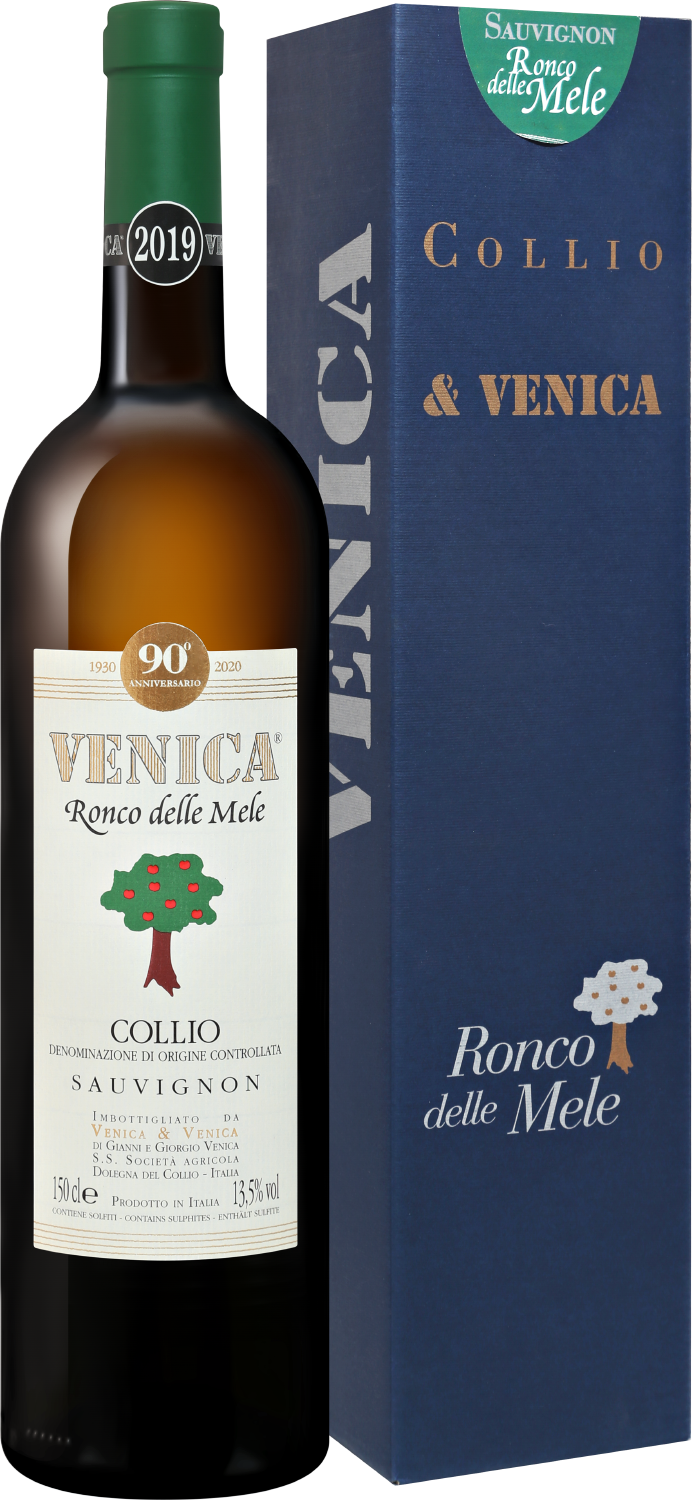 Вино Ronco delle Mele Sauvignon Collio DOC Venica & Venica (gift box) Ронко делле Меле Совиньон Коллио DOC Веника & Веника в подарочной упаковке 2024 1.5 л