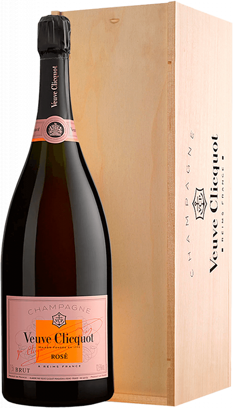 Понсардин Розе Брют Шампань АОС Вдова Клико в деревянной подарочной упаковке 3 л