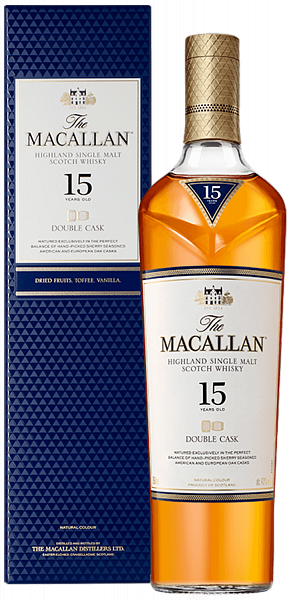 Macallan Double Cask 15 y.o. Highland single malt scotch whisky (gift box), 0.7 л