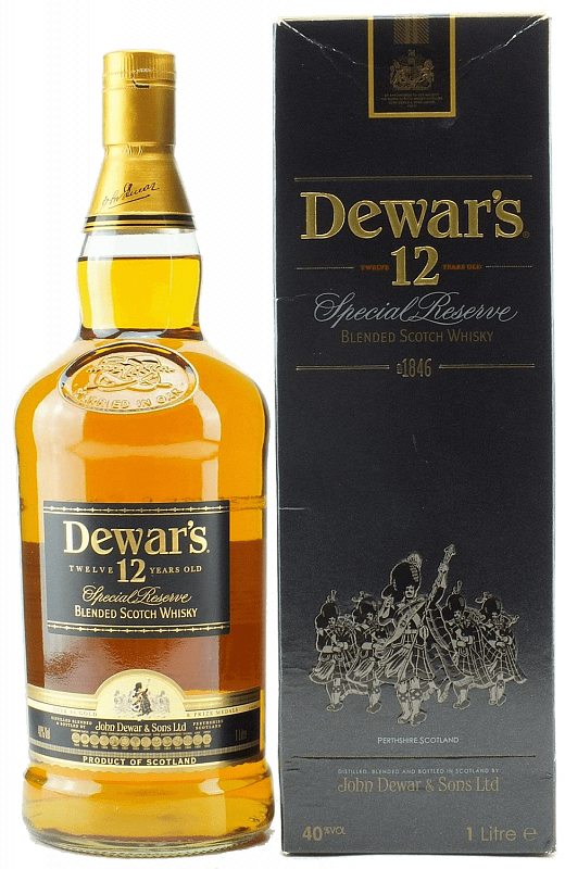 Дюарс Спешл Резерв 12 лет купажированный шотландский виски в подарочной упаковке 1 л