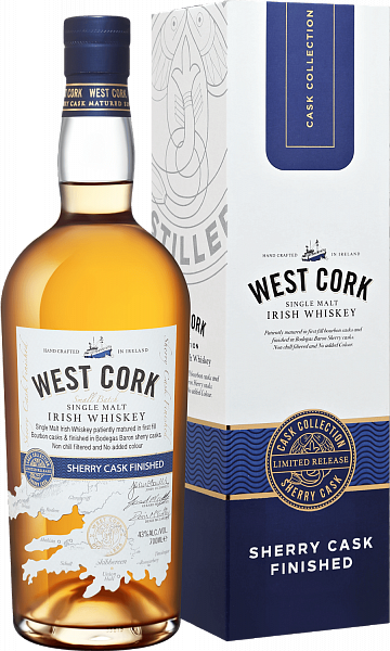 West Cork Small Batch Sherry Cask Finished Single Malt Irish Whiskey (gift box), 0.7л
