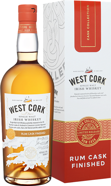 Виски West Cork Small Batch Rum Cask Finished Single Malt Irish Whiskey (Подарочная упаковка), 0.7 л в Сочи