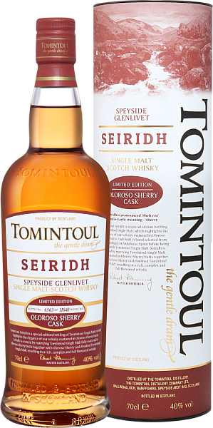 Tomintoul Seiridh Speyside Glenlivet Oloroso Sherry Cask Single Malt Scotch Whisky (gift box), 0.7 л в Сочи