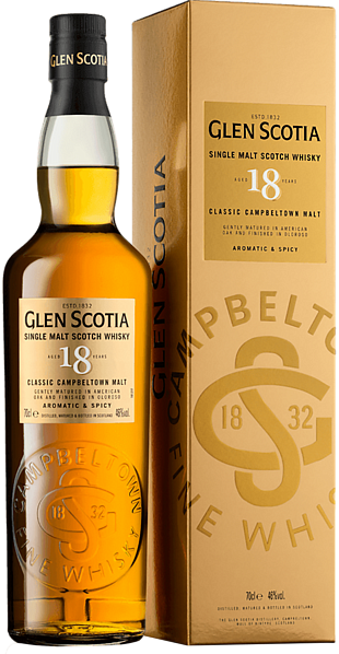 Glen Scotia Campbeltown 18 Y.O. Single Malt Scotch Whisky (gift box), 0.7 л