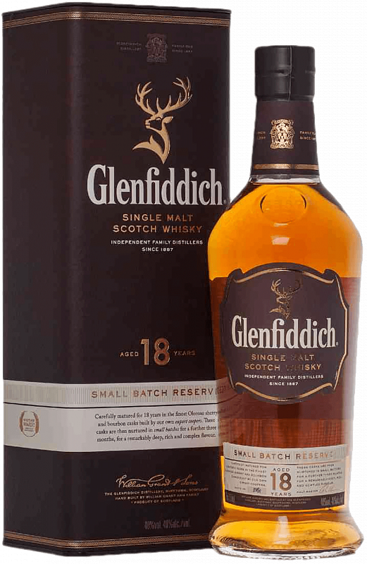Гленфиддик 18 лет односолодовый шотландский виски в подарочной упаковке 0.5 л